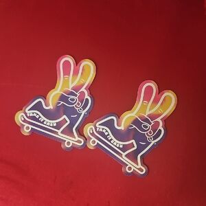 Set Of 2 ✌️Dutch Bros Limited Edition Peace Sign Skateboard Stickers NwT✨️